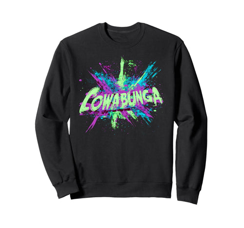 Cowabunga 80S 90S Nostalgia Slang Sweatshirt - Minimalist Print for Adults - T-Shirt, Sweatshirt, Hoodie