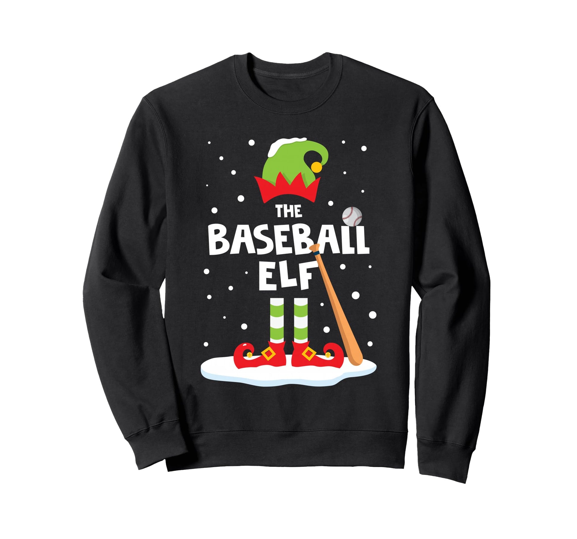 Funny Baseball Elf Matching Family Sweatshirt - Aesthetic Graphic Unisex - T-Shirt, Sweatshirt, Hoodie