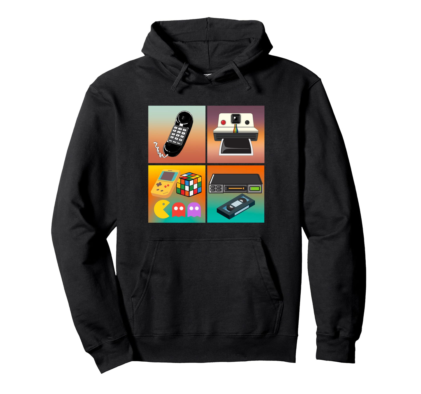 Nostalgic 80S 90S Games Camera Phone Hoodie - Graphic Print for Adults - T-Shirt, Sweatshirt, Hoodie