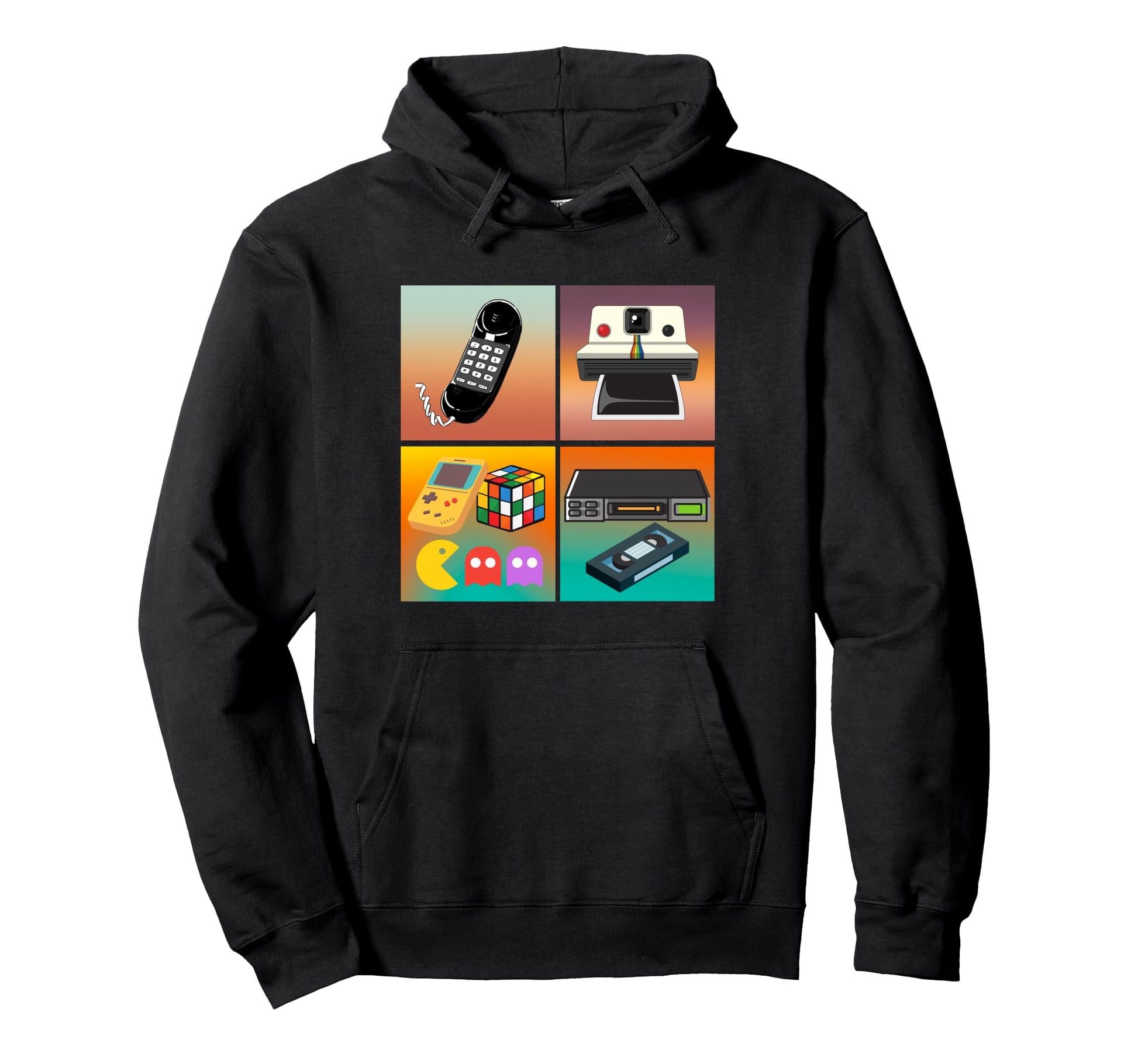 Nostalgic 80S 90S Games Camera Phone Hoodie - Graphic Print for Adults - T-Shirt, Sweatshirt, Hoodie
