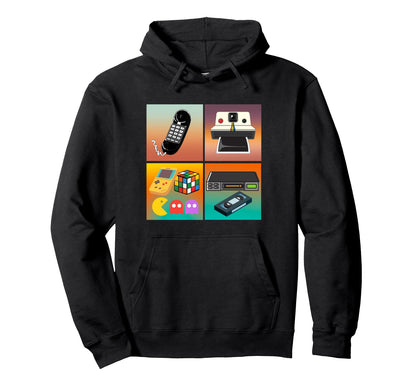 Nostalgic 80S 90S Games Camera Phone Hoodie - Graphic Print for Adults - T-Shirt, Sweatshirt, Hoodie