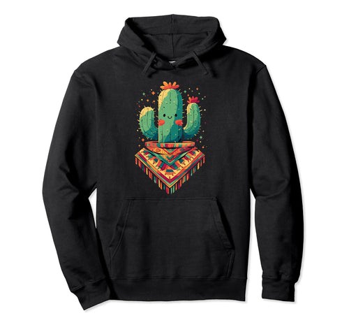 Cactus Serape Succulent Plant Cacti Hoodie - Minimalist Print Unisex - T-Shirt, Sweatshirt, Hoodie