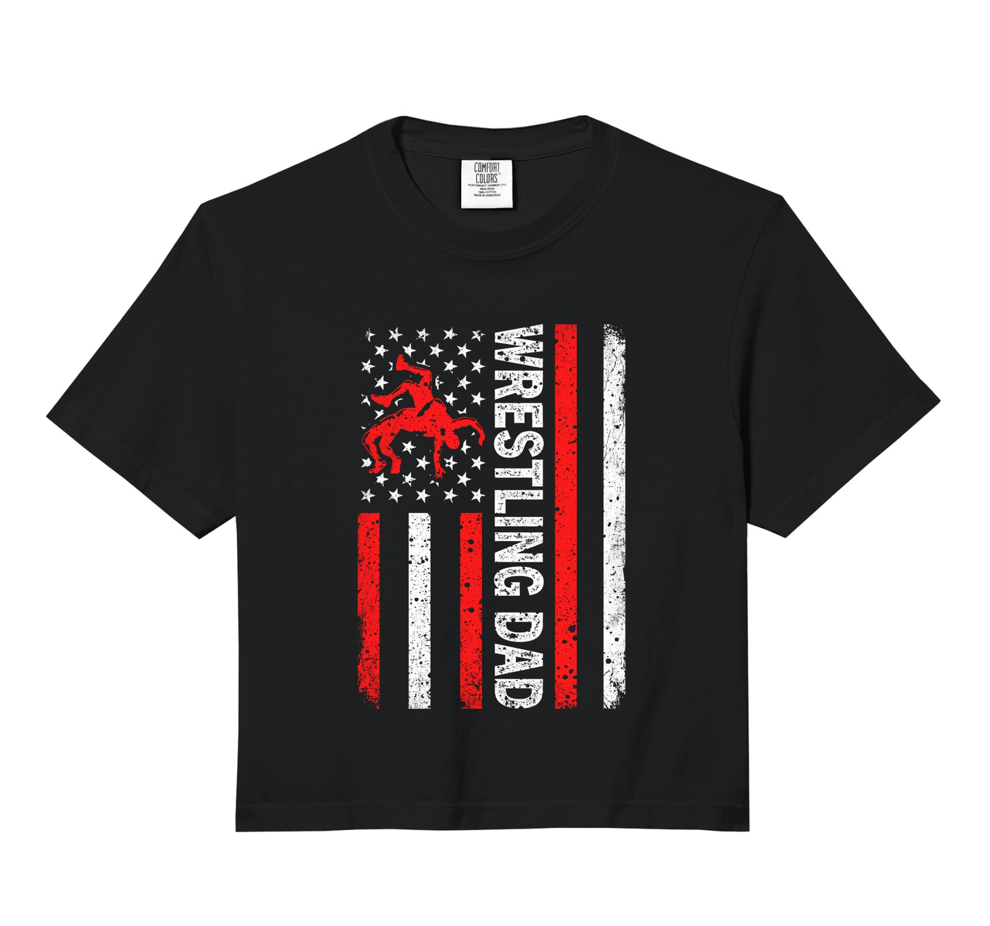 Wrestling Dad American Flag Dad Hoodie - Graphic Print for Adults - T-Shirt, Sweatshirt, Hoodie