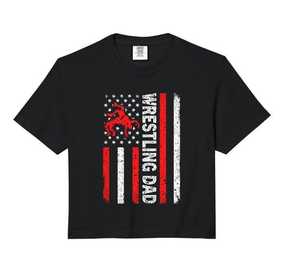 Wrestling Dad American Flag Dad Hoodie - Graphic Print for Adults - T-Shirt, Sweatshirt, Hoodie