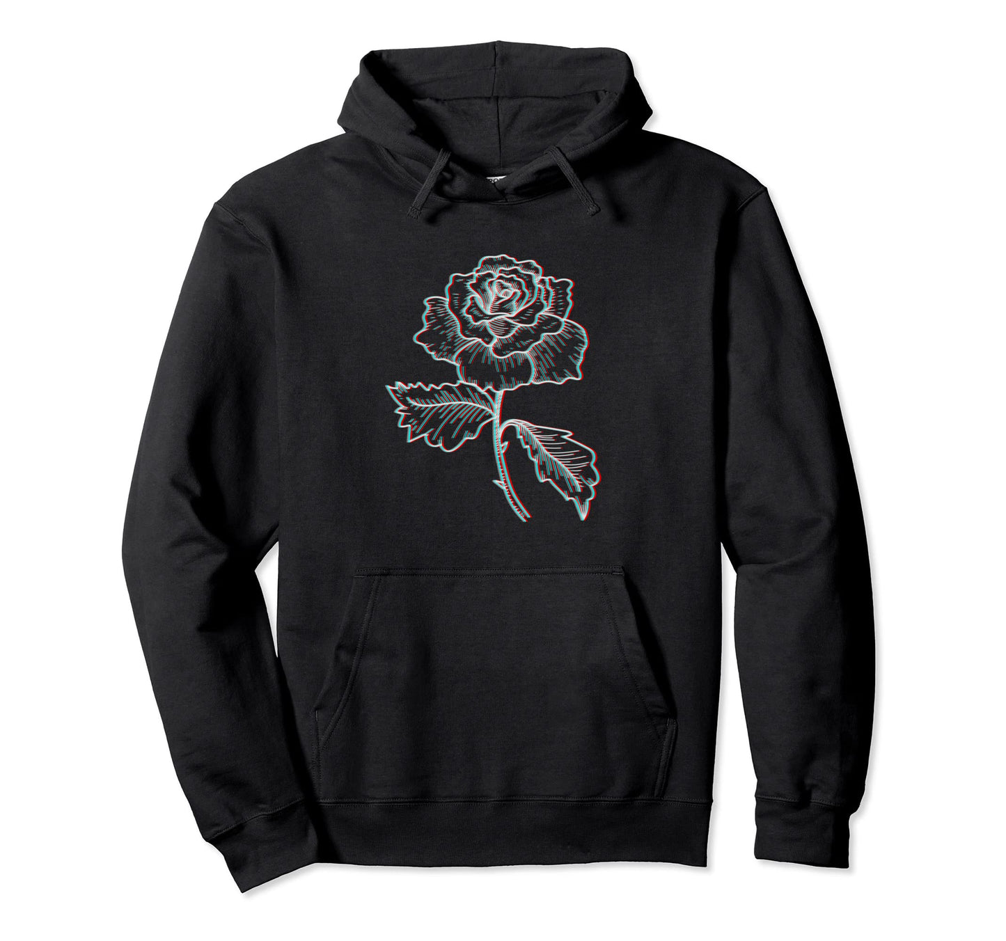 Glitch Rose Aesthetic Vaporwave Hoodie - Unique Graphic for Adults - T-Shirt, Sweatshirt, Hoodie