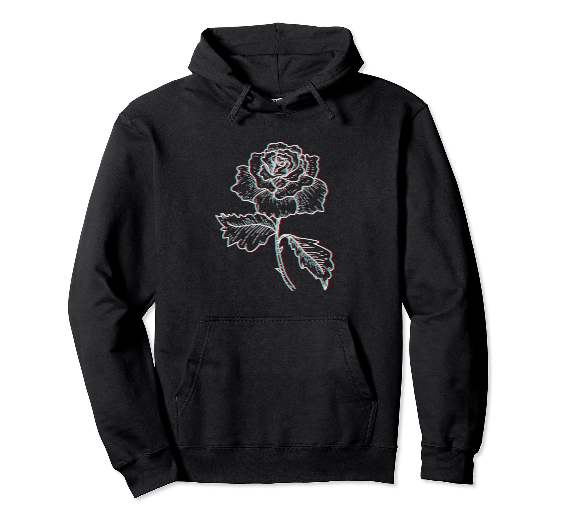 Glitch Rose Aesthetic Vaporwave Hoodie - Unique Graphic for Adults - T-Shirt, Sweatshirt, Hoodie