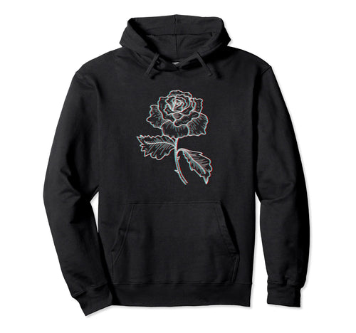 Glitch Rose Aesthetic Vaporwave Hoodie - Unique Graphic for Adults - T-Shirt, Sweatshirt, Hoodie