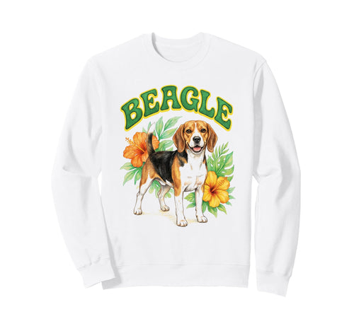 Beagle Groovy Floral Watercolor Sweatshirt - Unique Graphic for Adults - T-Shirt, Sweatshirt, Hoodie