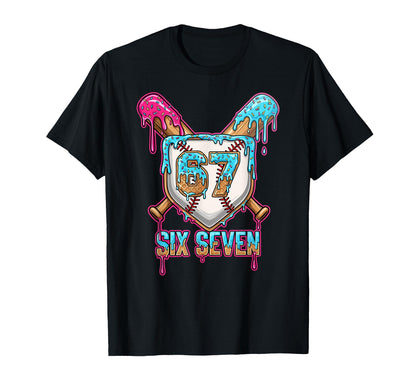 Baseball Drip Number 67 Player 6 7 Six T-Shirt - Graphic Print Men Women - T-Shirt, Sweatshirt, Hoodie