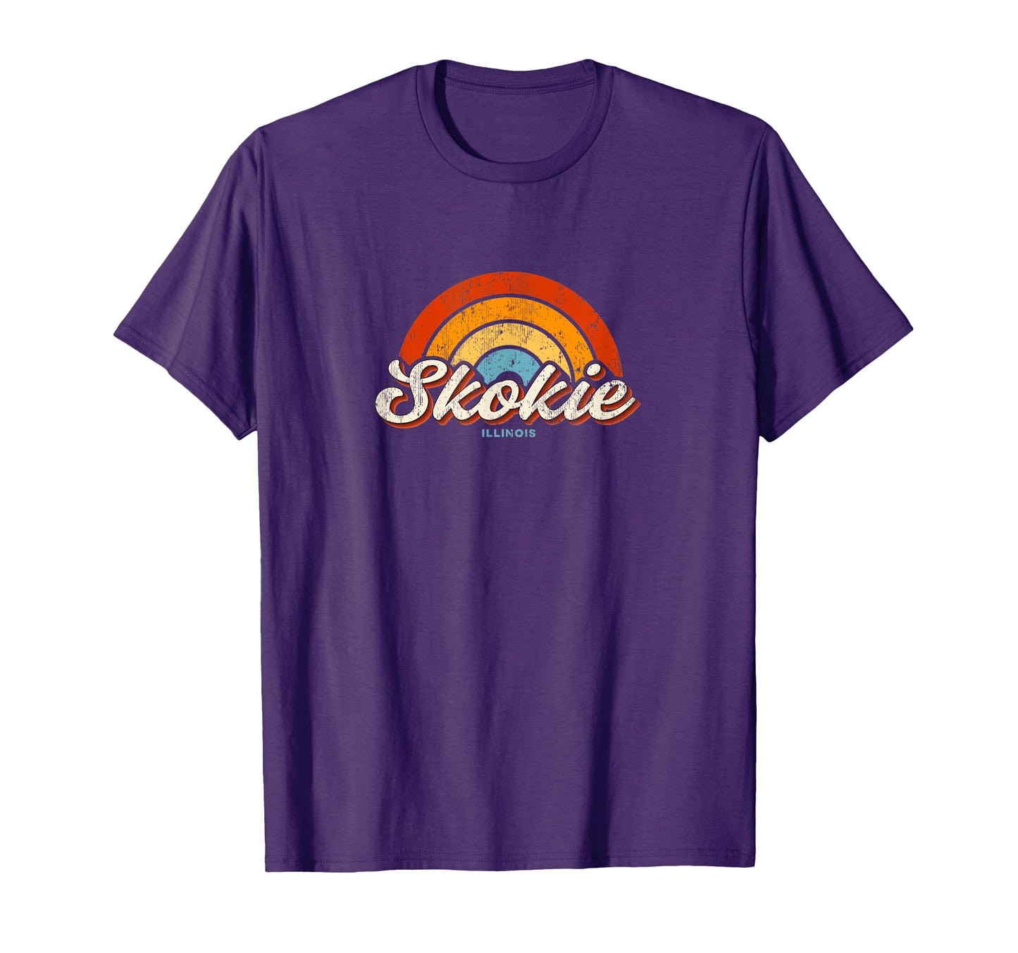 Skokie Illinois Il Rainbow 70S T-Shirt - Streetwear Style Men Women - T-Shirt, Sweatshirt, Hoodie