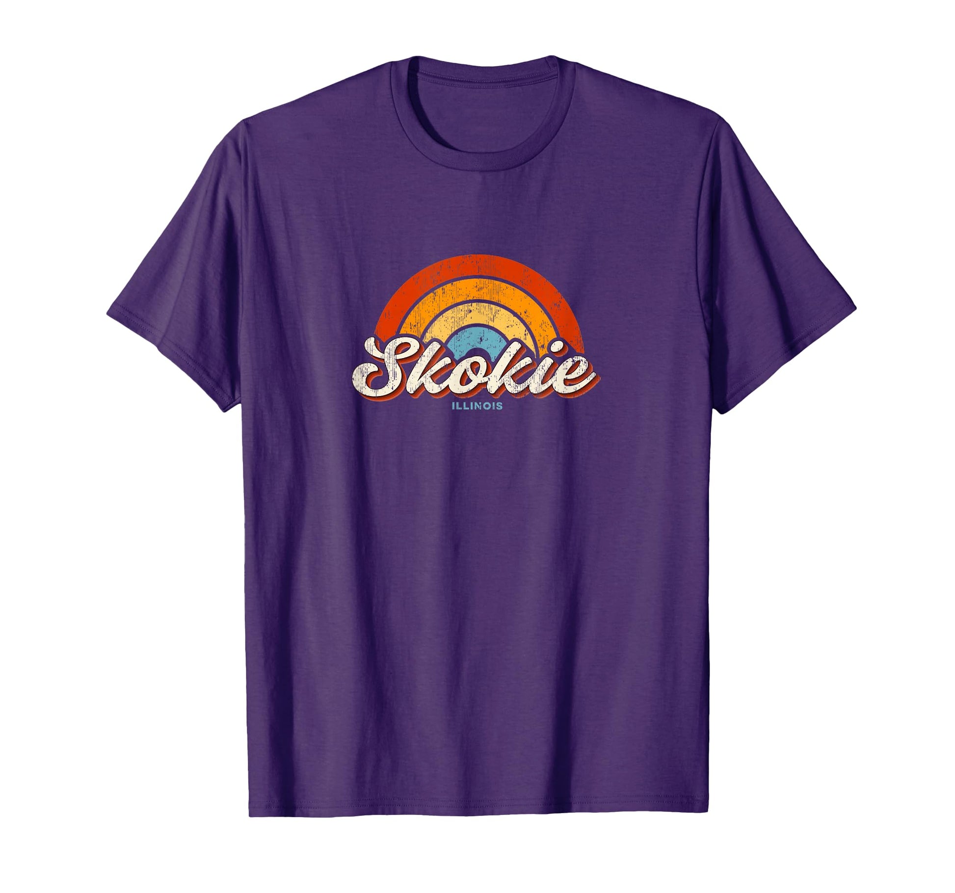 Skokie Illinois Il Rainbow 70S T-Shirt - Streetwear Style Men Women - T-Shirt, Sweatshirt, Hoodie
