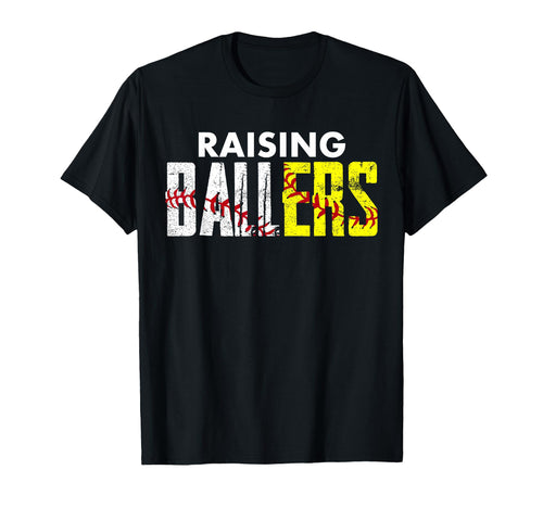Raising Ballers Baseball Softball T-Shirt - Graphic Print for Adults - T-Shirt, Sweatshirt, Hoodie