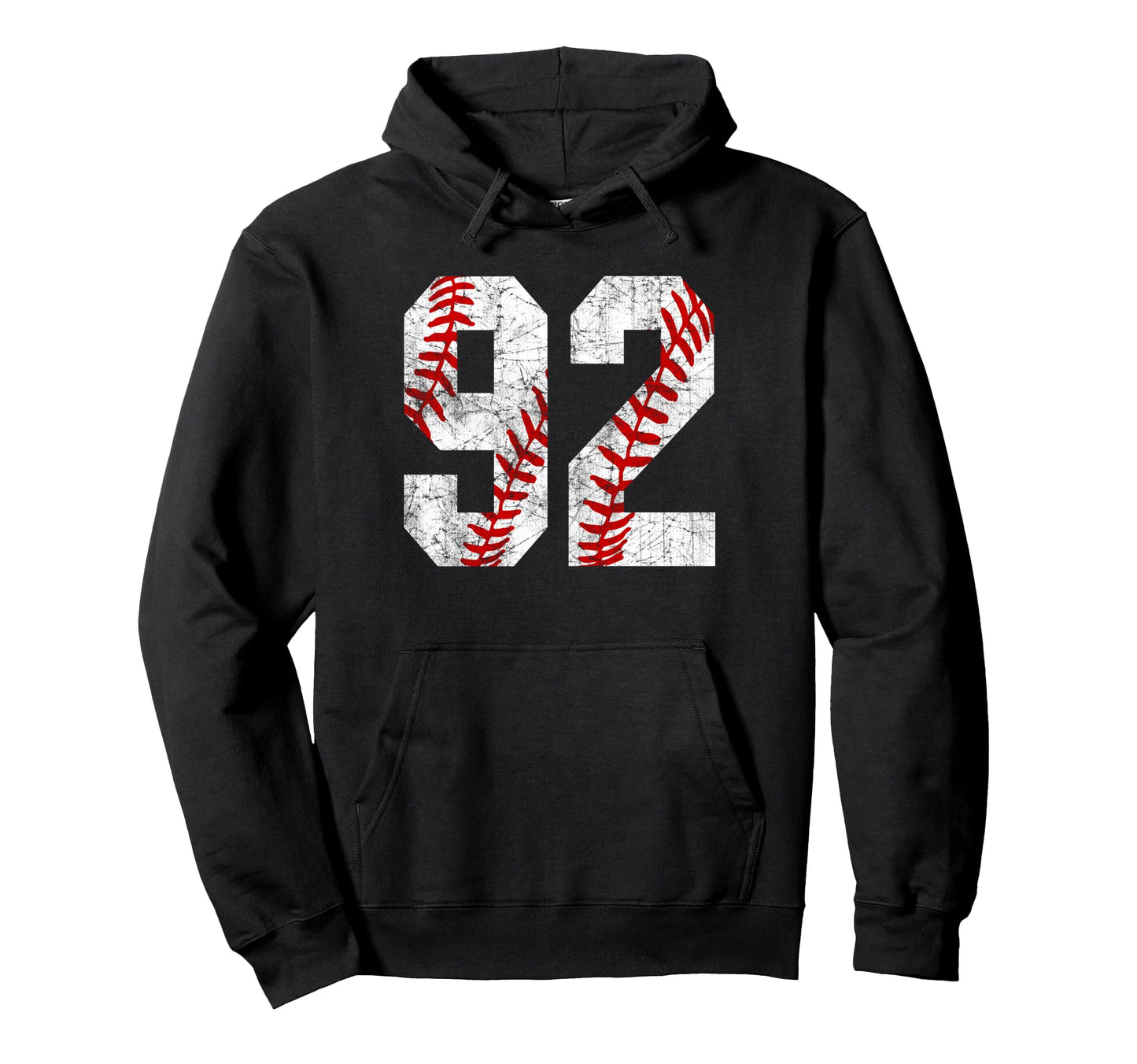 Distressed Baseball Number 92 Jersey Hoodie - Trendy Graphic Unisex - T-Shirt, Sweatshirt, Hoodie