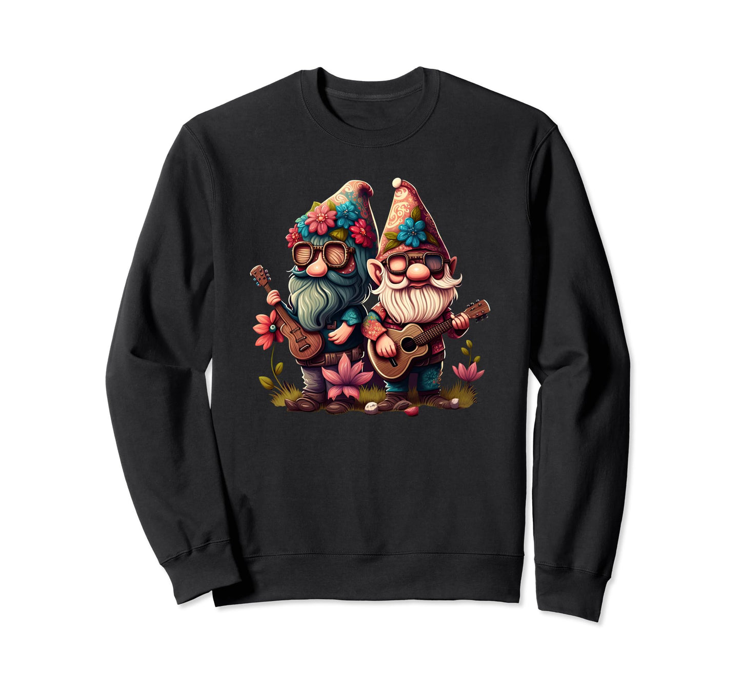 Gnome And Funny Gnome Hippie Sweatshirt - Unique Graphic for Adults - T-Shirt, Sweatshirt, Hoodie