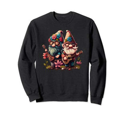 Gnome And Funny Gnome Hippie Sweatshirt - Unique Graphic for Adults - T-Shirt, Sweatshirt, Hoodie