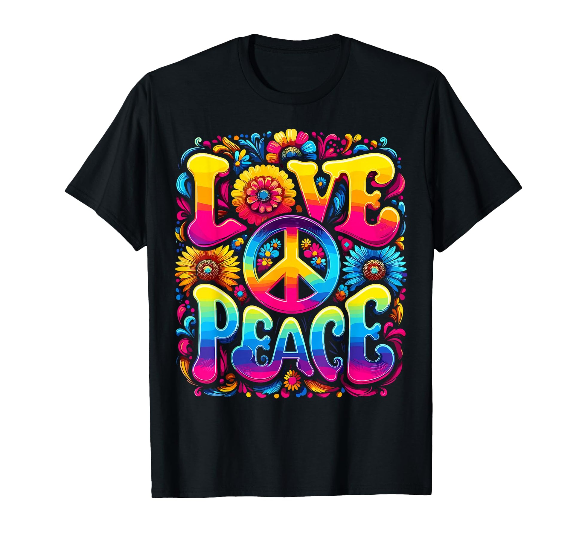 Hippie Tie Dye Peace Sign Love T-Shirt - Graphic Print Men Women - T-Shirt, Sweatshirt, Hoodie