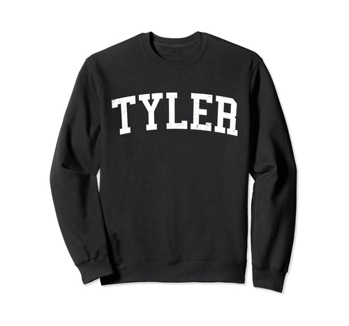 Tyler Tx Distressed White Varsity Sweatshirt - Aesthetic Graphic Unisex - T-Shirt, Sweatshirt, Hoodie