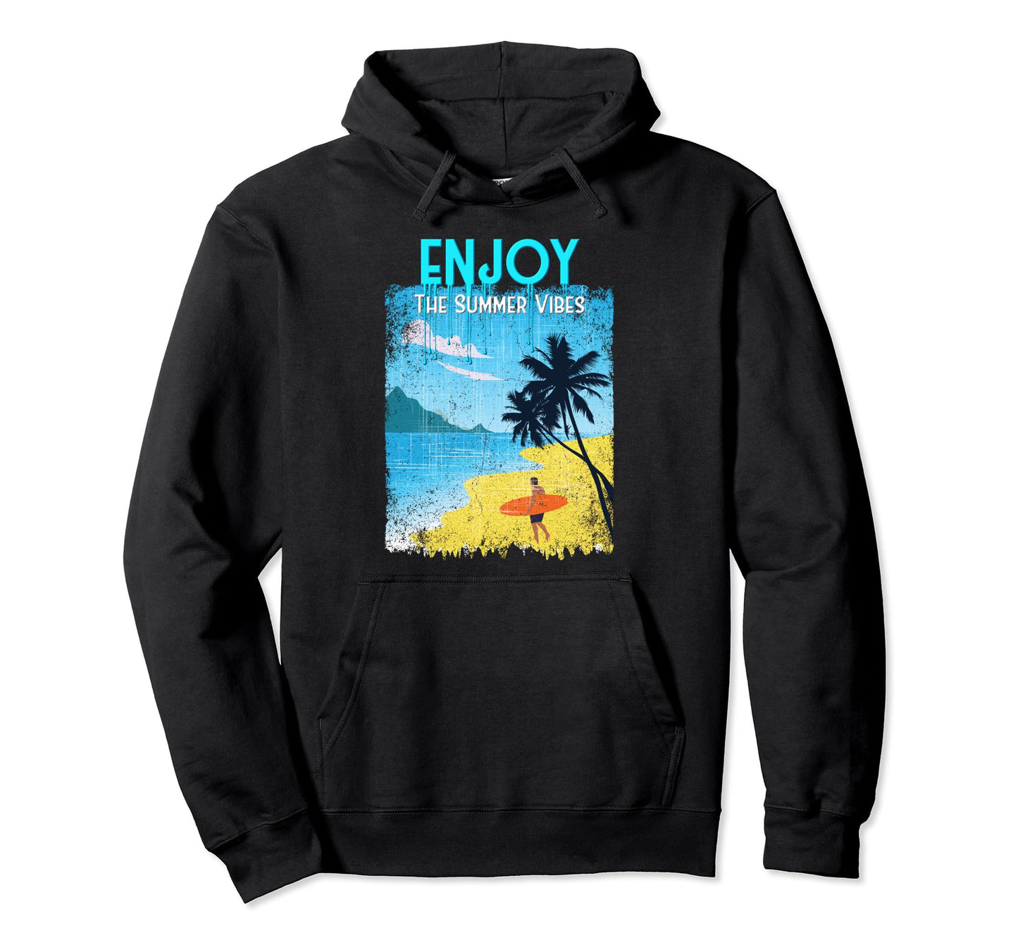 Summer Surfing Vibes Boho Beach Sunset Hoodie - Unique Graphic for Adults - T-Shirt, Sweatshirt, Hoodie