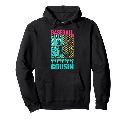 Baseball Cousin Ice Cream Drip Game Day Hoodie - Custom Art Print Unisex - T-Shirt, Sweatshirt, Hoodie