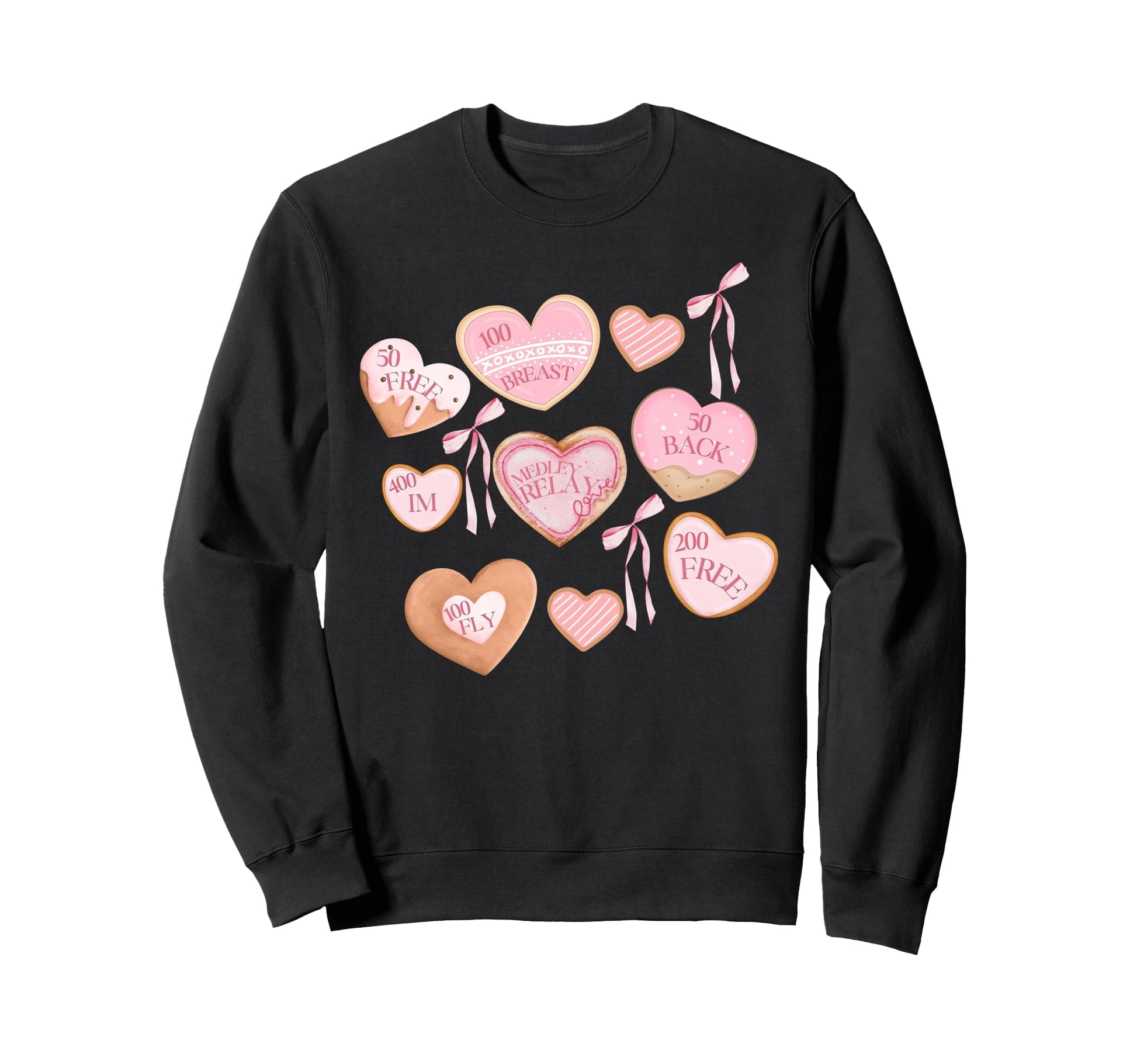 Cookie Valentines Bow Swimmer Sweatshirt - Casual Everyday Wear for Adults - T-Shirt, Sweatshirt, Hoodie