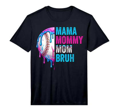 Mens Mama Mommy Mom Bruh Baseball Mom T-Shirt - Custom Art Print Unisex - T-Shirt, Sweatshirt, Hoodie