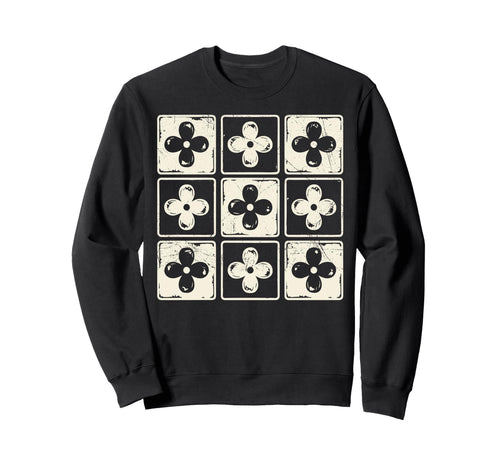Colorful Checkered Flowers Tees Sweatshirt - Novelty Apparel for Adults - T-Shirt, Sweatshirt, Hoodie