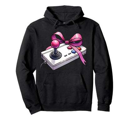 Coquette Bow Arcade Gaming Mothers Day Hoodie - Unique Graphic Men Women - T-Shirt, Sweatshirt, Hoodie