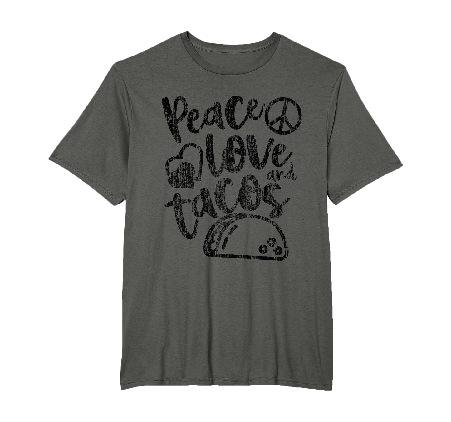Peace Love Tacos Funny Food Cinco De T-Shirt - Custom Art Print Unisex - T-Shirt, Sweatshirt, Hoodie