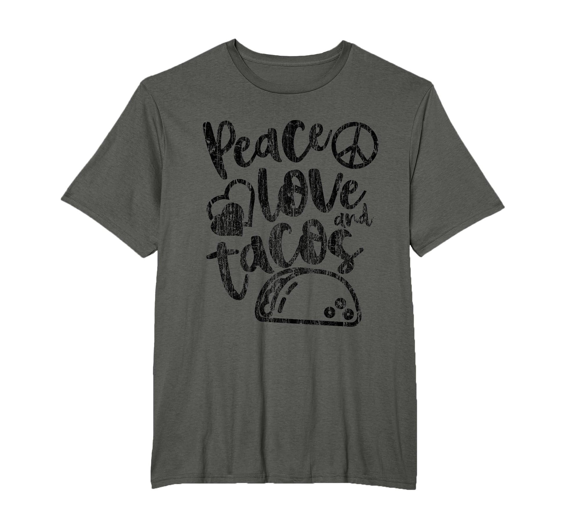 Peace Love Tacos Funny Food Cinco De T-Shirt - Custom Art Print Unisex - T-Shirt, Sweatshirt, Hoodie