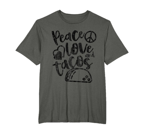 Peace Love Tacos Funny Food Cinco De T-Shirt - Custom Art Print Unisex - T-Shirt, Sweatshirt, Hoodie