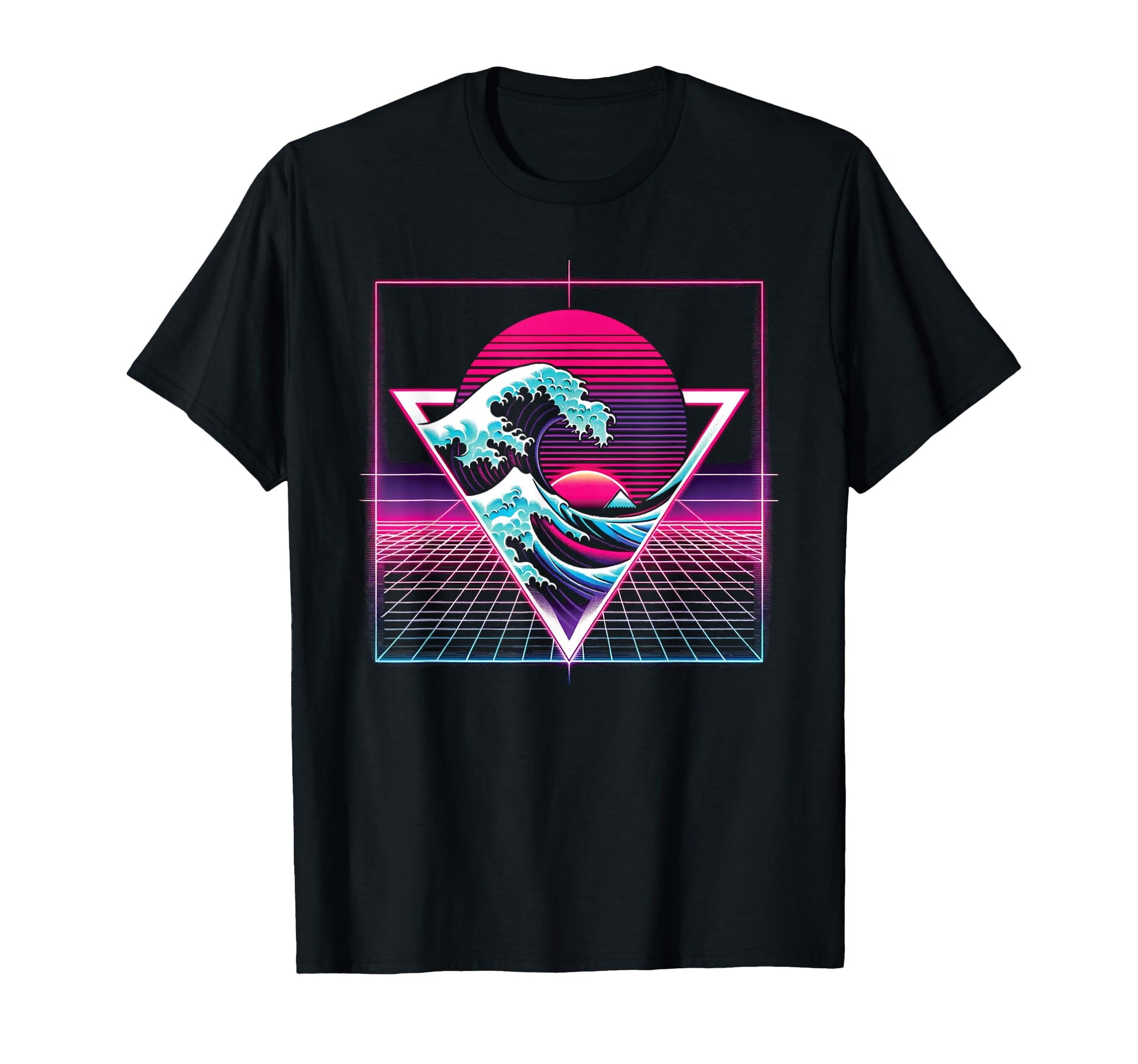 Great Wave Kanagawa Vaporwave T-Shirt - Novelty Apparel for Adults - T-Shirt, Sweatshirt, Hoodie