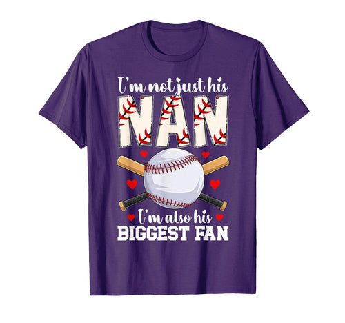 His Biggest Fan Baseball Nan Baseball T-Shirt - Trendy Graphic for Adults - T-Shirt, Sweatshirt, Hoodie