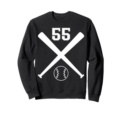 Baseball Softball Number 55 Sweatshirt - Minimalist Print Men Women - T-Shirt, Sweatshirt, Hoodie