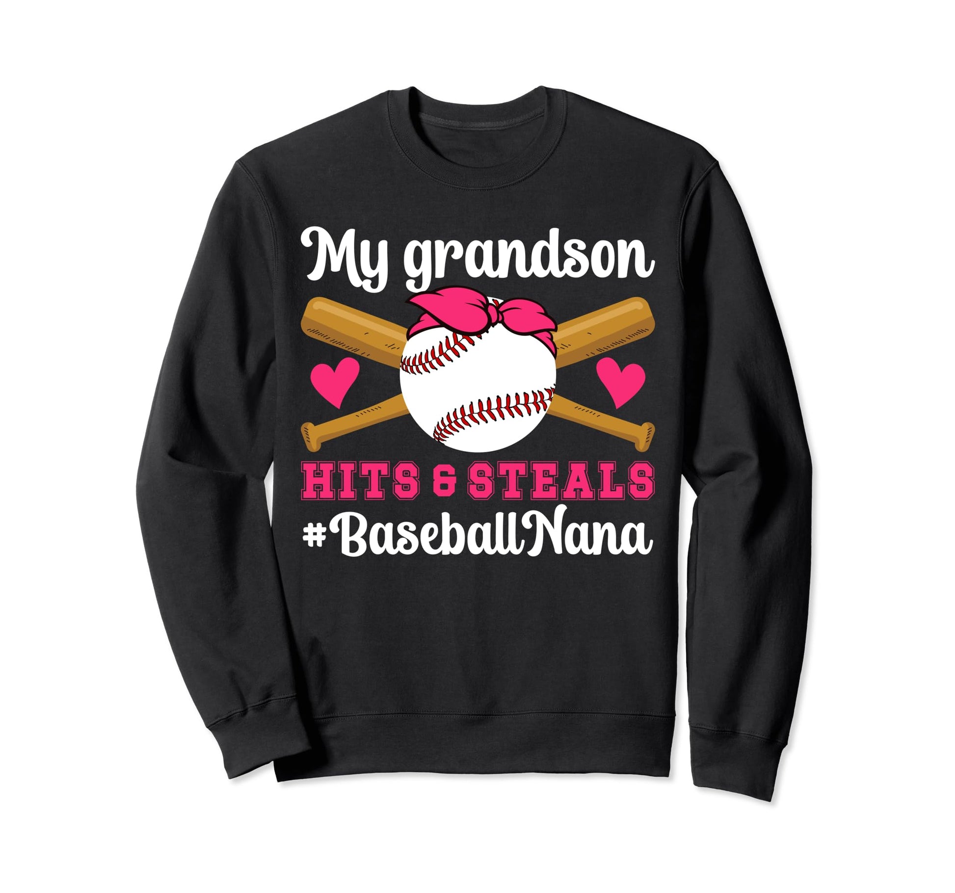 My Grandson Baseball Nana Sweatshirt - Casual Everyday Wear for Adults - T-Shirt, Sweatshirt, Hoodie