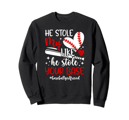 Proud Baseball Girlfriend Baseball Sweatshirt - Trendy Graphic for Adults - T-Shirt, Sweatshirt, Hoodie