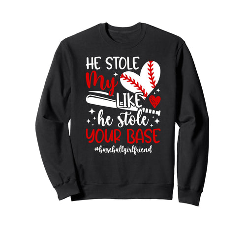 Proud Baseball Girlfriend Baseball Sweatshirt - Trendy Graphic for Adults - T-Shirt, Sweatshirt, Hoodie