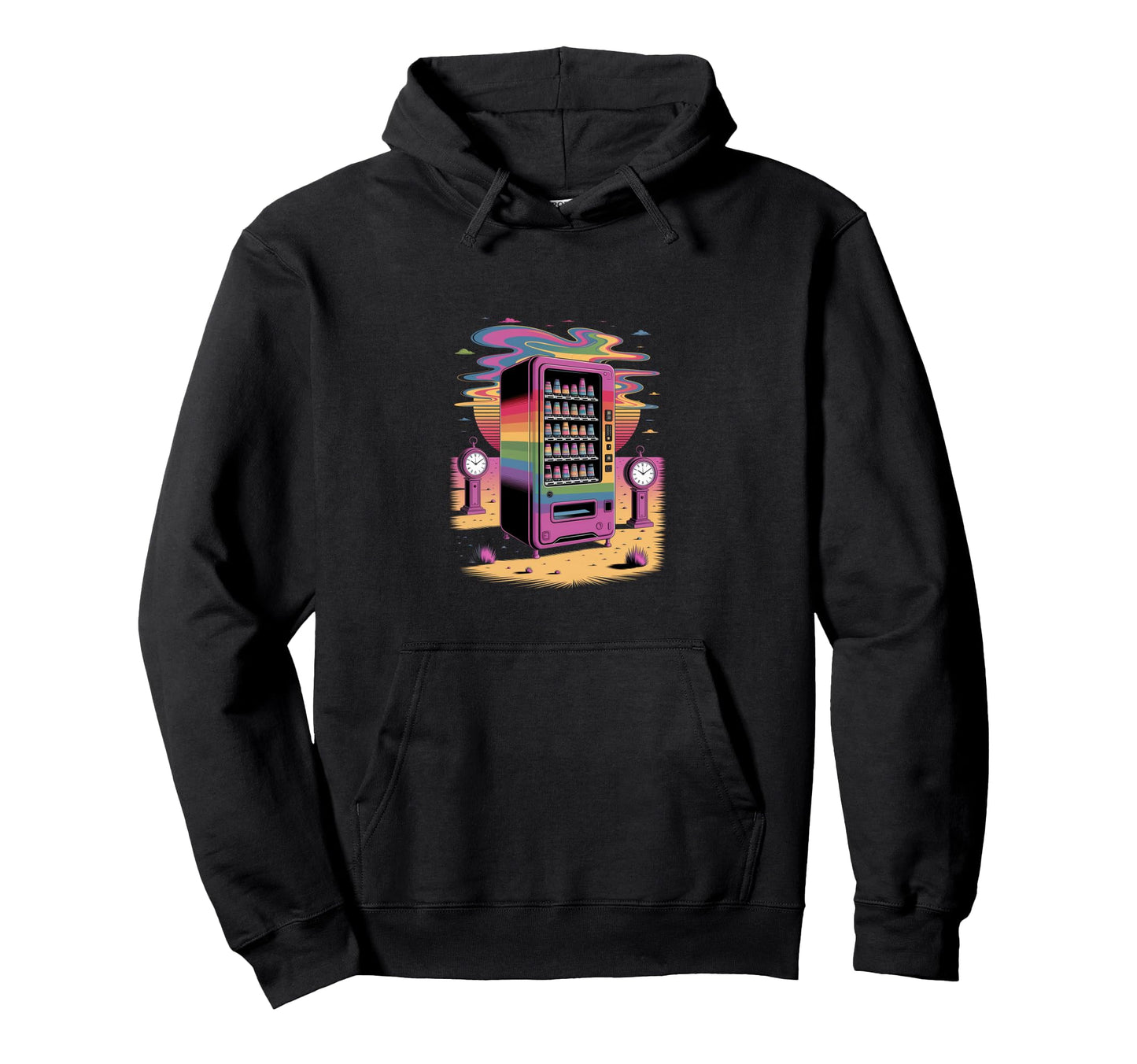 Time Snack Machine Surreal Vending Art Hoodie - Graphic Print for Adults - T-Shirt, Sweatshirt, Hoodie