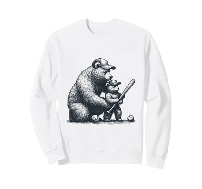 Baseball Bear Dad Son Coaching Sweatshirt - Graphic Print for Adults - T-Shirt, Sweatshirt, Hoodie