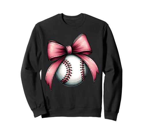 Coquette Bow Baseball Player Sweatshirt - Fun Novelty Design for Adults - T-Shirt, Sweatshirt, Hoodie