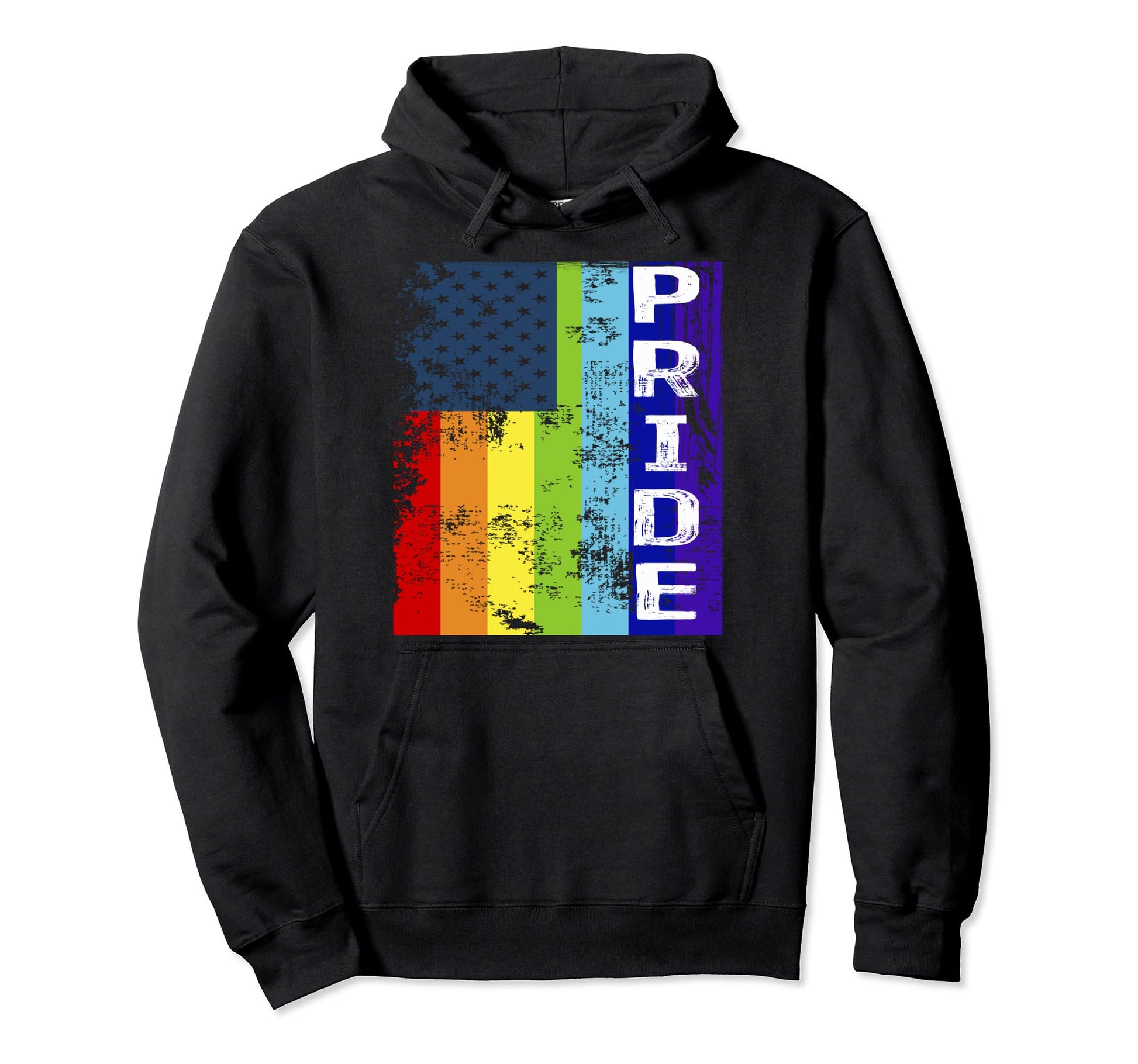 Distressed Rainbow Flag Gay Pride Shirts Hoodie - Trendy Graphic Unisex - T-Shirt, Sweatshirt, Hoodie