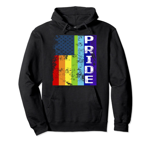 Distressed Rainbow Flag Gay Pride Shirts Hoodie - Trendy Graphic Unisex - T-Shirt, Sweatshirt, Hoodie