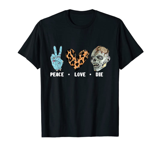 Zombie Trick Or Treat Leopard Heart T-Shirt - Custom Art Print Men Women - T-Shirt, Sweatshirt, Hoodie