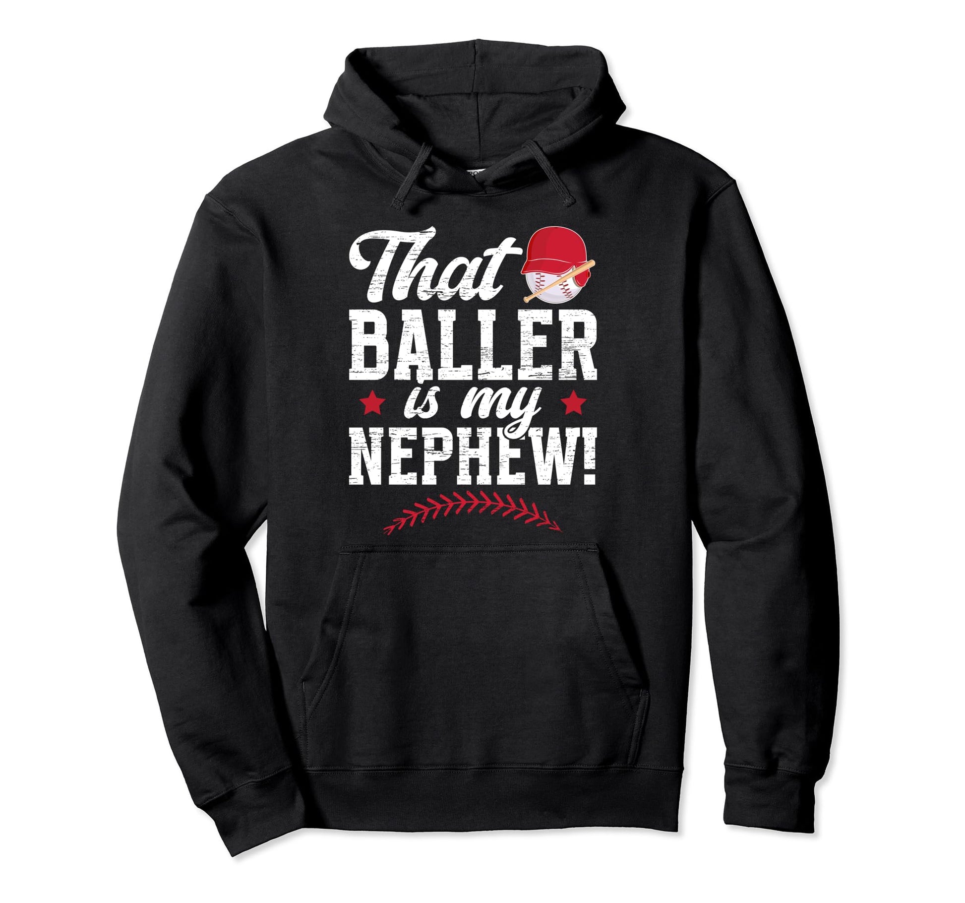 Baller Is My Nephew Baseball Aunt Hoodie - Custom Art Print for Adults - T-Shirt, Sweatshirt, Hoodie