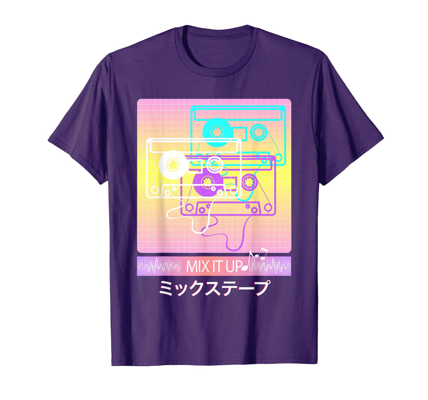 Vaporwave Cassette Tape 1980S Mix T-Shirt - Minimalist Print for Adults - T-Shirt, Sweatshirt, Hoodie