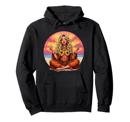 Peace Sunflower Love Boho Freedom Hippie Hoodie - Unique Graphic for Adults - T-Shirt, Sweatshirt, Hoodie