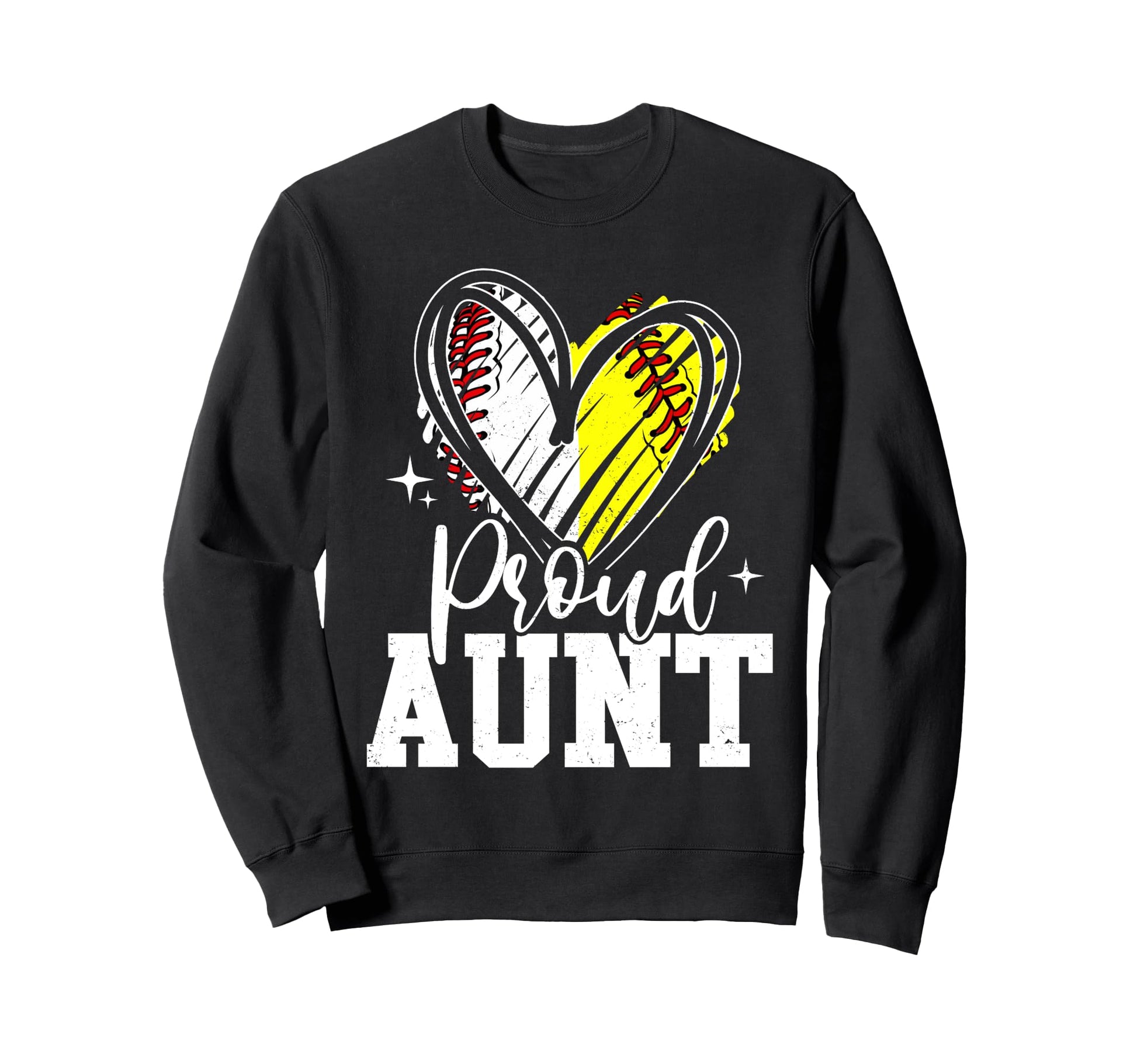 Proud Aunt Baseball Softball Heart Sweatshirt - Fun Novelty Design Unisex - T-Shirt, Sweatshirt, Hoodie