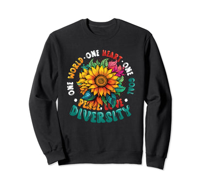 One World One Heart One Goal Sweatshirt - Minimalist Print for Adults - T-Shirt, Sweatshirt, Hoodie