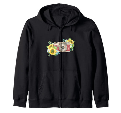 Floral Camera Daisy Gift Sweatshirt - Aesthetic Graphic for Adults - T-Shirt, Sweatshirt, Hoodie