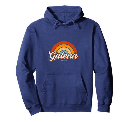 Galena Illinois Il Rainbow 70S Hoodie - Novelty Apparel Unisex - T-Shirt, Sweatshirt, Hoodie