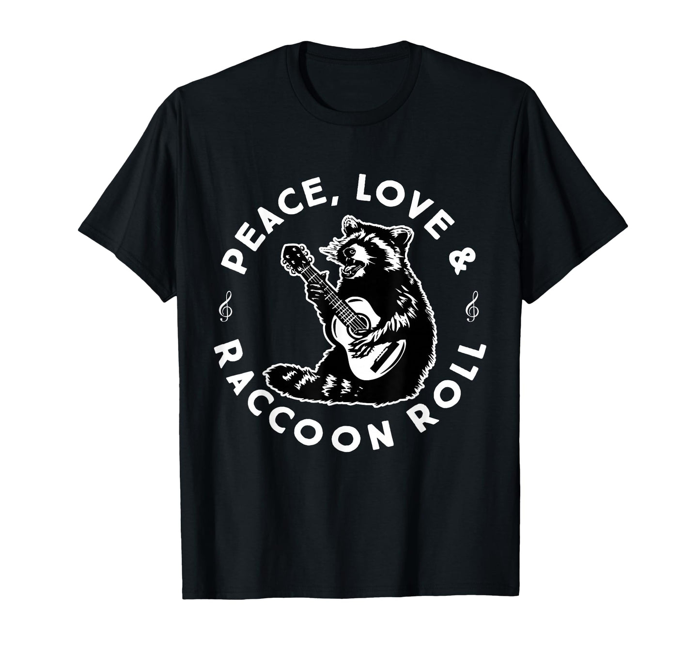 Raccoon Rock And Roll Music Raccoon T-Shirt - Minimalist Print Unisex - T-Shirt, Sweatshirt, Hoodie